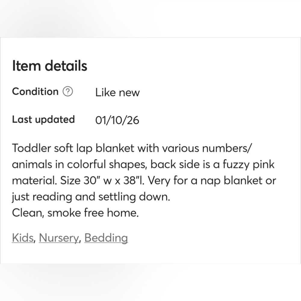 Tiny Tilla Childs Colorful Half Blanket - Picture 5 of 5